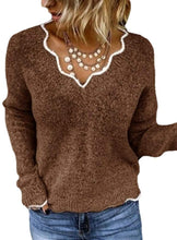 
                        
                          Muat gambar ke penampil Galeri, Rungion Womens Long Sleeve V Neck Pullover Sweaters Cute Knitted Winter Oversized Blouse Tops
                        
                      