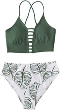 
                        
                          Load image into Gallery viewer, CUPSHE Women’s Bikini Swimsuit Floral Print Lace Up Strappy Two Piece Bathing Suit
                        
                      