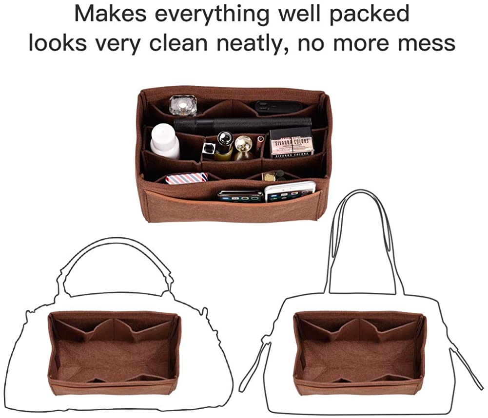 Felt Insert Bag Organizer Bag in Bag Handbag Fit LV Speedy Neverfull Longchamp