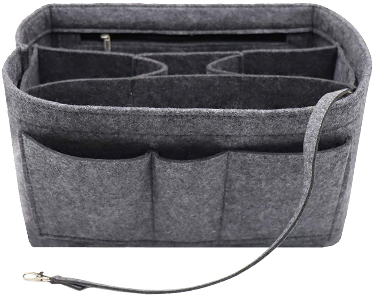 Felt Fabric Purse Tote Diaper Bag Organizer Insert Bag in Bag with Zipper Inner Pocket For Neverfull Speedy
