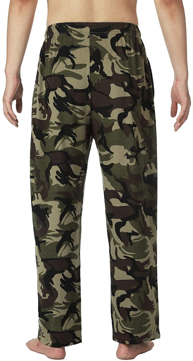 Bintangor Men's Sleep Pajama Pants 100% Cotton Knit Elastic Waistband Lounge Wear Long