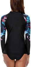 
                        
                          將圖片載入圖庫檢視器 CharmLeaks Women's Long Sleeve Rashguard UPF 50 Sun Protection Swimsuit Top Striped Swim Shirts
                        
                      
