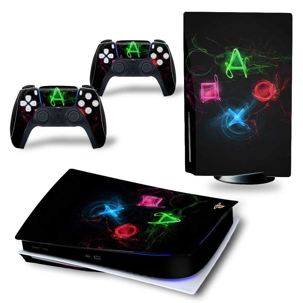 DOMILINA PS5 Skin Stickers Decal Full Body Vinyl Cover for Playstation 5 Console and Controllers (Disk Edition, Geometry) - JOY2ESpree