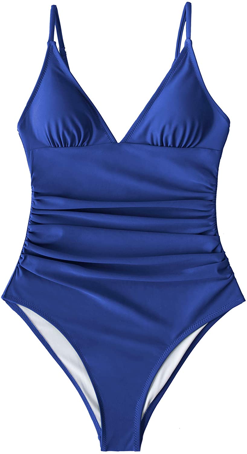 CUPSHE Women's One Piece Swimsuit Tummy Control V Neck Two Piece Bathing Suit