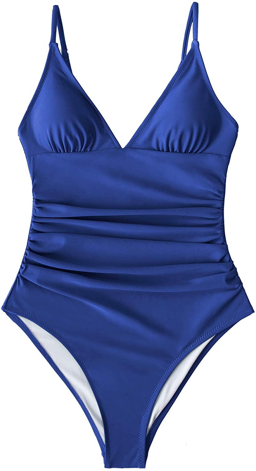 CUPSHE Women's One Piece Swimsuit Tummy Control V Neck Two Piece Bathing Suits - JOY2ESpree