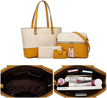 
                        
                          Load image into Gallery viewer, Women Fashion Handbags Wallet Tote Bag Shoulder Bag Top Handle Satchel Purse Set 4pcs
                        
                      