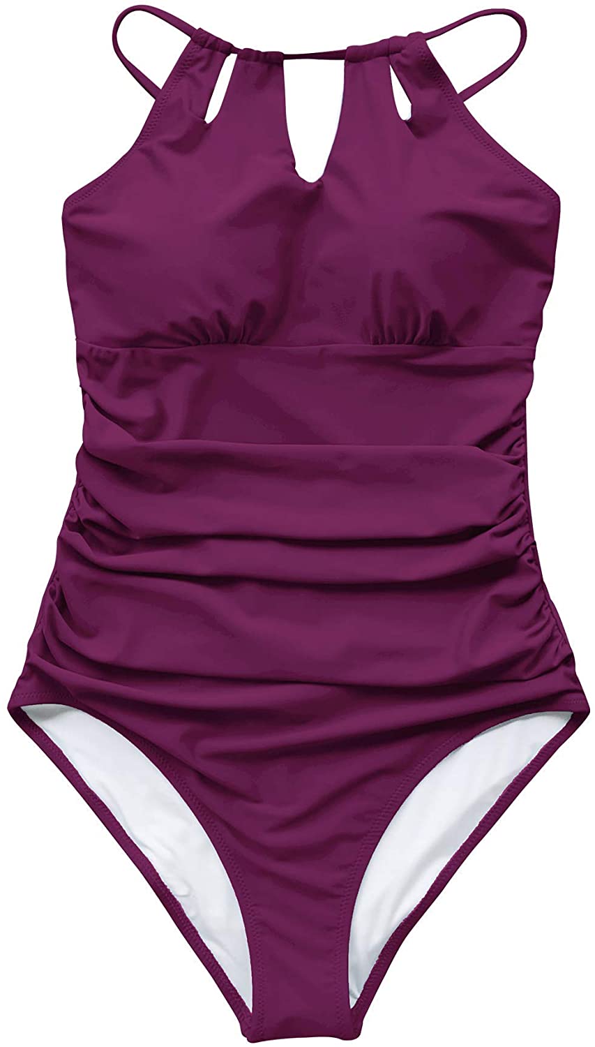 CUPSHE Women's One Piece Swimsuit High Neck Tummy Control Swimwear Bathing Suit