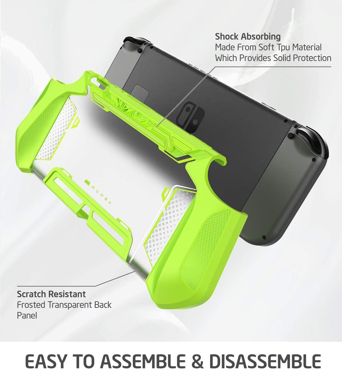 Mumba Dockable Case Compatible for Nintendo Switch, [Blade Series] TPU Grip Protective Cover Case with Ergonomic Design and Comfort Grip (Clear) - JOY2ESpree