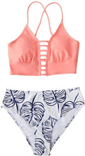 
                        
                          Load image into Gallery viewer, CUPSHE Women’s Bikini Swimsuit Floral Print Lace Up Strappy Two Piece Bathing Suit
                        
                      