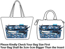 
                        
                          Load image into Gallery viewer, BTSKY New Printing Handbag Organizers Inside Purse Insert-High Capacity 13 Pockets Bag Tote Organizer with Handle Peacock Flower
                        
                      