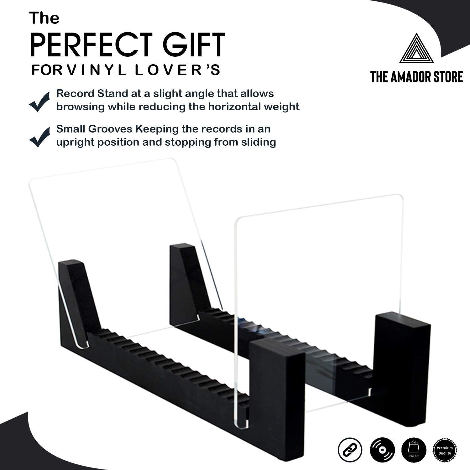 The Amador's Store Vinyl LP Record Rack 25-30 LP Storage Stand Holder - JOY2ESpree