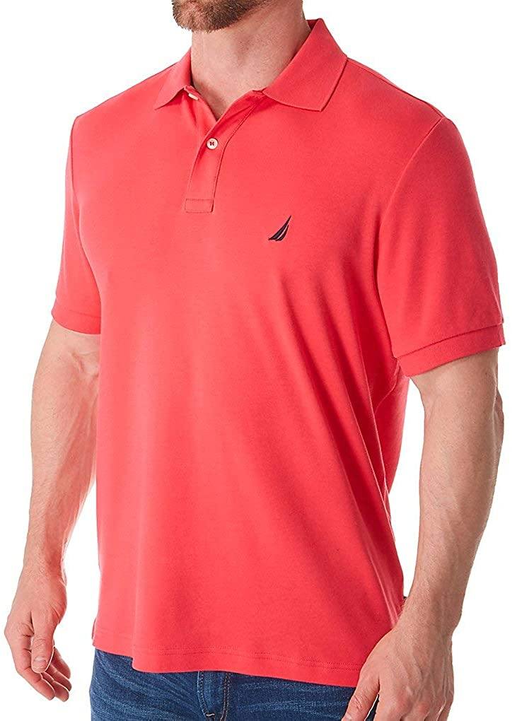 Nautica Men's Classic Fit Short Sleeve Solid Soft Cotton Polo Shirt - JOY2ESpree
