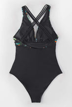 
                        
                          Load image into Gallery viewer, CUPSHE Women's One Piece Swimsuit V Neck Tummy Control Cross Back Vintage Swimwear Bathing Suits
                        
                      