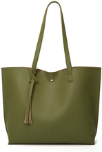 
                        
                          將圖片載入圖庫檢視器 Women's Soft Faux Leather Tote Shoulder Bag from Dreubea, Big Capacity Tassel Handbag
                        
                      