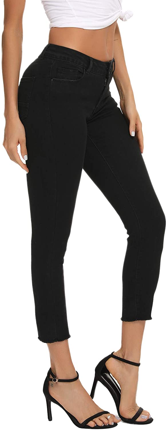 Resfeber Women's Ripped Boyfriend Jeans Cute Distressed Jeans Stretch Skinny Jeans with Hole