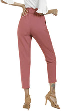 
                        
                          Load image into Gallery viewer, Freeprance Women's Pants Casual Trouser Paper Bag Pants Elastic Waist Slim Pockets
                        
                      