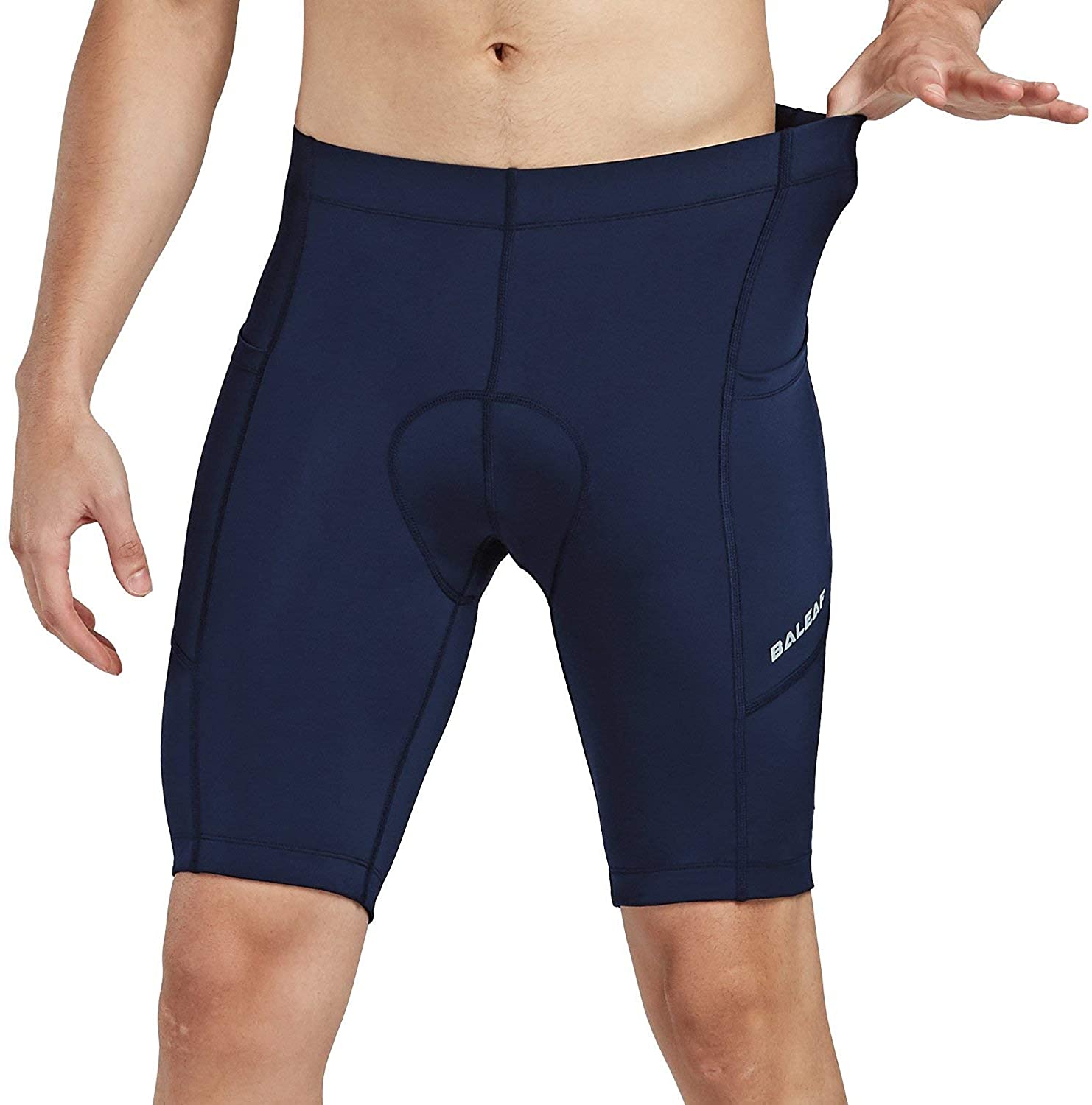 BALEAF Men's Bike Shorts Padded Cycling Bicycle Road Bike Tights Biker Pockets UPF 50+