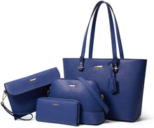 
                        
                          Load image into Gallery viewer, Women Fashion Handbags Wallet Tote Bag Shoulder Bag Top Handle Satchel Purse Set 4pcs
                        
                      