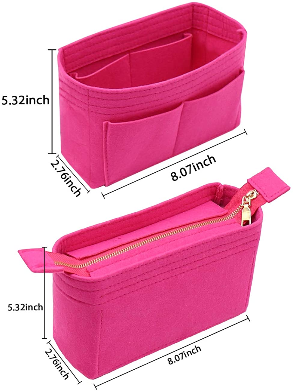 LEXSION Organizer,Bag Organizer,Insert purse organizer with 2 packs in one set fit LV NeoNoe Noé Series perfectly