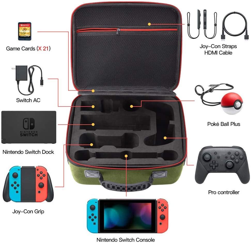Retear Travel Carry Case for Nintendo Switch Game Portable Hard Shell Protective Storage Accessories Bag - JOY2ESpree