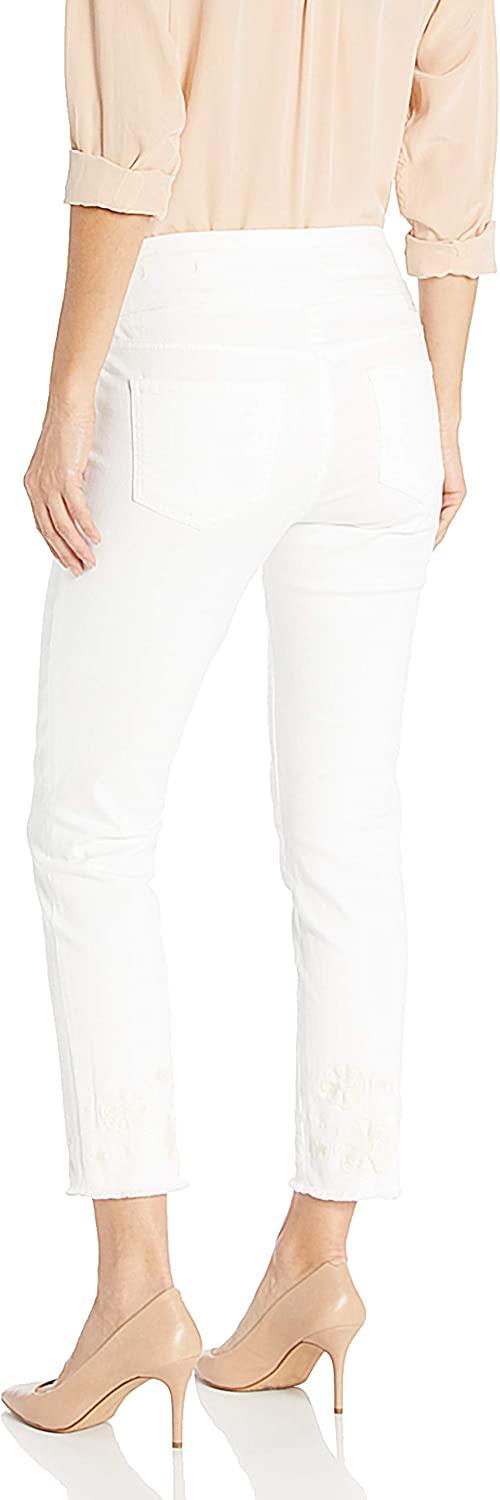 Jag Jeans Women's Amelia Pull on Slim Fit Ankle Jean with Embroidery