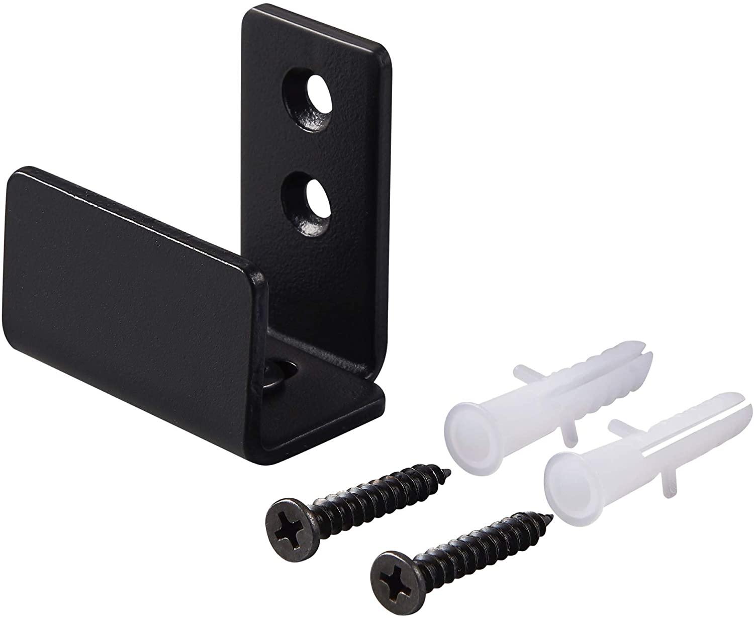 FaithLand Sliding Barn Door Floor Guide, Bottom Adjustable Floor Guide Roller, Black