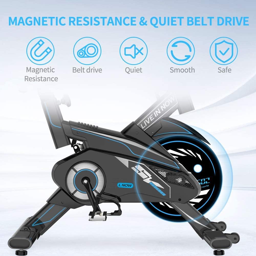 pooboo Exercise Bike, Indoor Cycling Bike Stationary Belt Drive - JOY2ESpree