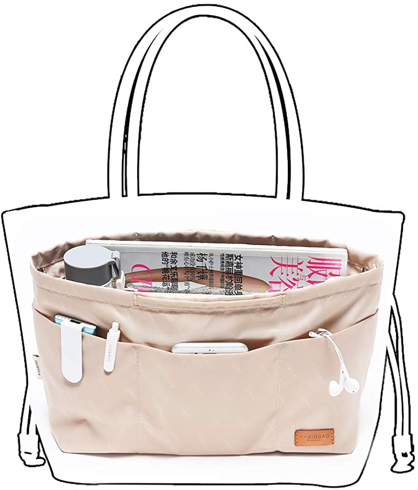 iN. Purse Organizer Insert with zipper Nylon fabric for women Handbags & Totebag