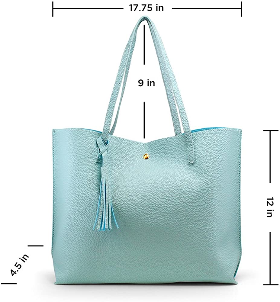 Oct17 Women Large Tote Bag - Tassels Faux Leather Shoulder Handbags, Fashion Ladies Purses Satchel Messenger Bags