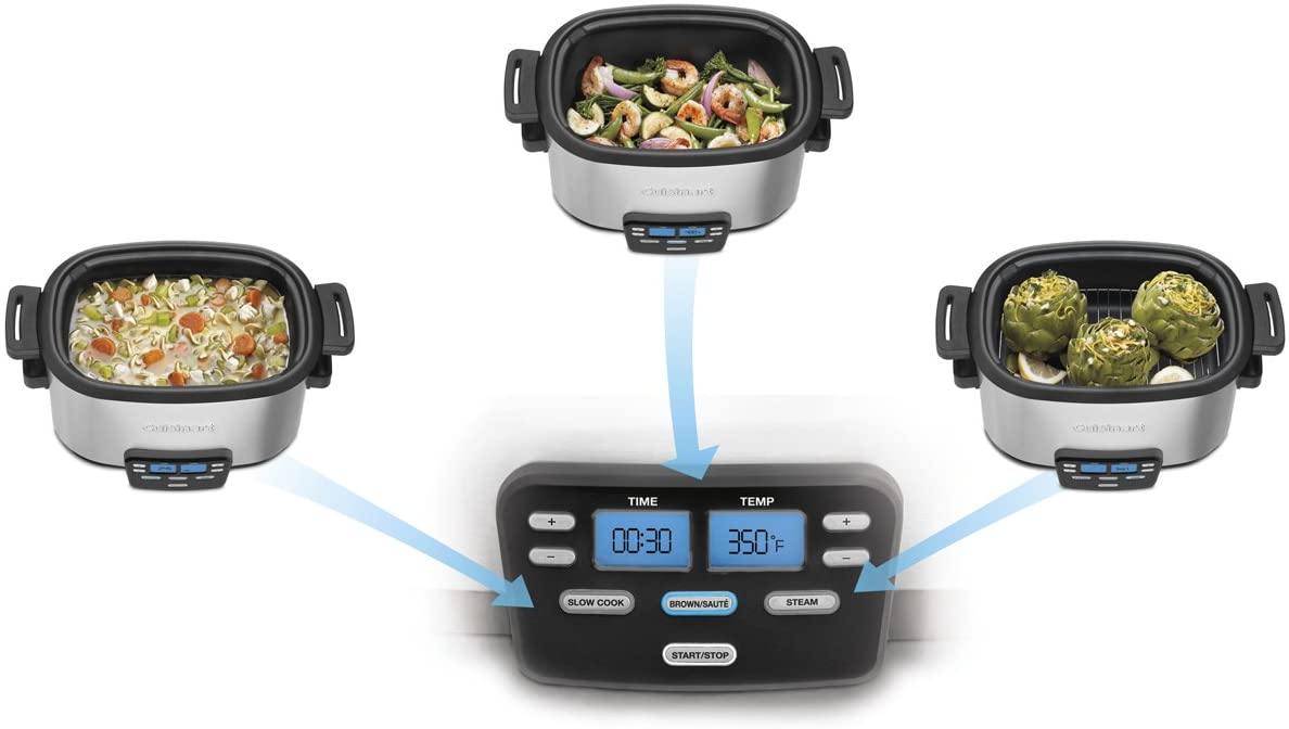 Cuisinart MSC-600 3-In-1 Cook Central 6-Quart Multi-Cooker: Slow Cooker, Brown/Saute, Steamer - JOY2ESpree