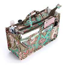 
                        
                          Load image into Gallery viewer, BTSKY New Printing Handbag Organizers Inside Purse Insert-High Capacity 13 Pockets Bag Tote Organizer with Handle Peacock Flower
                        
                      