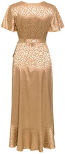 
                        
                          Load image into Gallery viewer, Miessial Women's Summer Chiffon V Neck Ruffle Maxi Dress Polka Dot Long Beach Wrap Dress
                        
                      