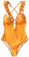
                        
                          Cargar imagen en el visor de la galería, CUPSHE Women's One Piece Swimsuit Ruffle Deep V Neck Strappy Swimwear Bathing Suits
                        
                      