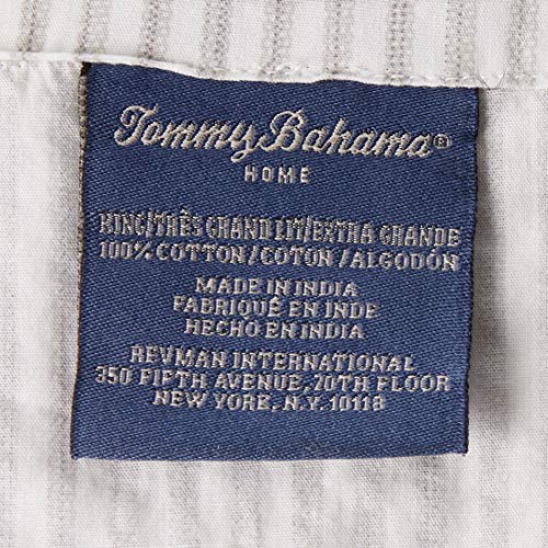 Tommy Bahama 212696 Paloma Beach Stripe Sheet Set, Cloud Grey, King