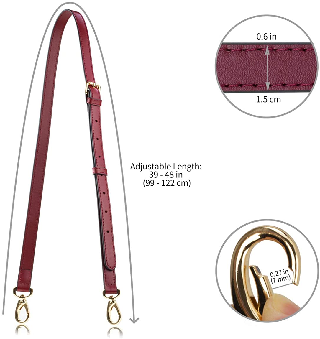 Allzedream Genuine Leather Purse Strap Replacement Crossbody Handbag Long Adjustable
