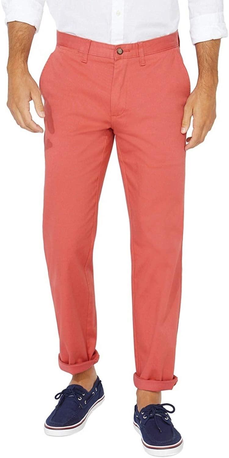 Nautica Men's Classic Fit Flat Front Stretch Solid Chino Deck Pant - JOY2ESpree