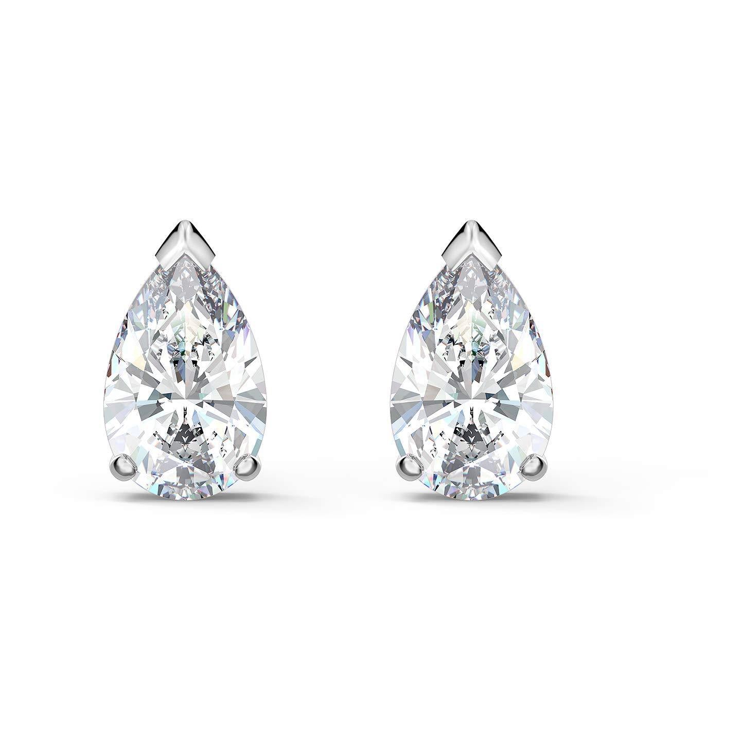 Swarovski Attract Pear Stud Pierced Earrings Silver One Size - JOY2ESpree