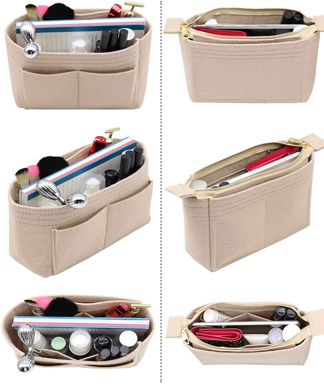LEXSION Organizer,Bag Organizer,Insert purse organizer with 2 packs in one set fit LV NeoNoe Noé Series perfectly