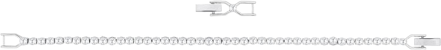 SWAROVSKI Women's Emily Bracelet Collection, Rhodium Finish, Blue Crystals - JOY2ESpree
