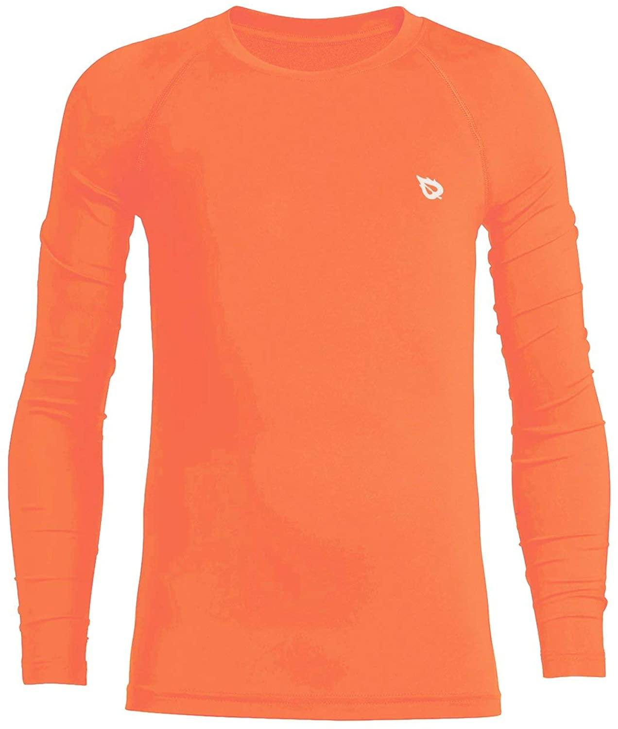 BALEAF Youth Boys'/Girls' Thermal Compression Sports Shirts Long Sleeve Fleece Base Layer Crew Neck