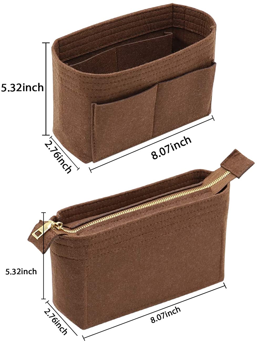 LEXSION Organizer,Bag Organizer,Insert purse organizer with 2 packs in one set fit LV NeoNoe Noé Series perfectly