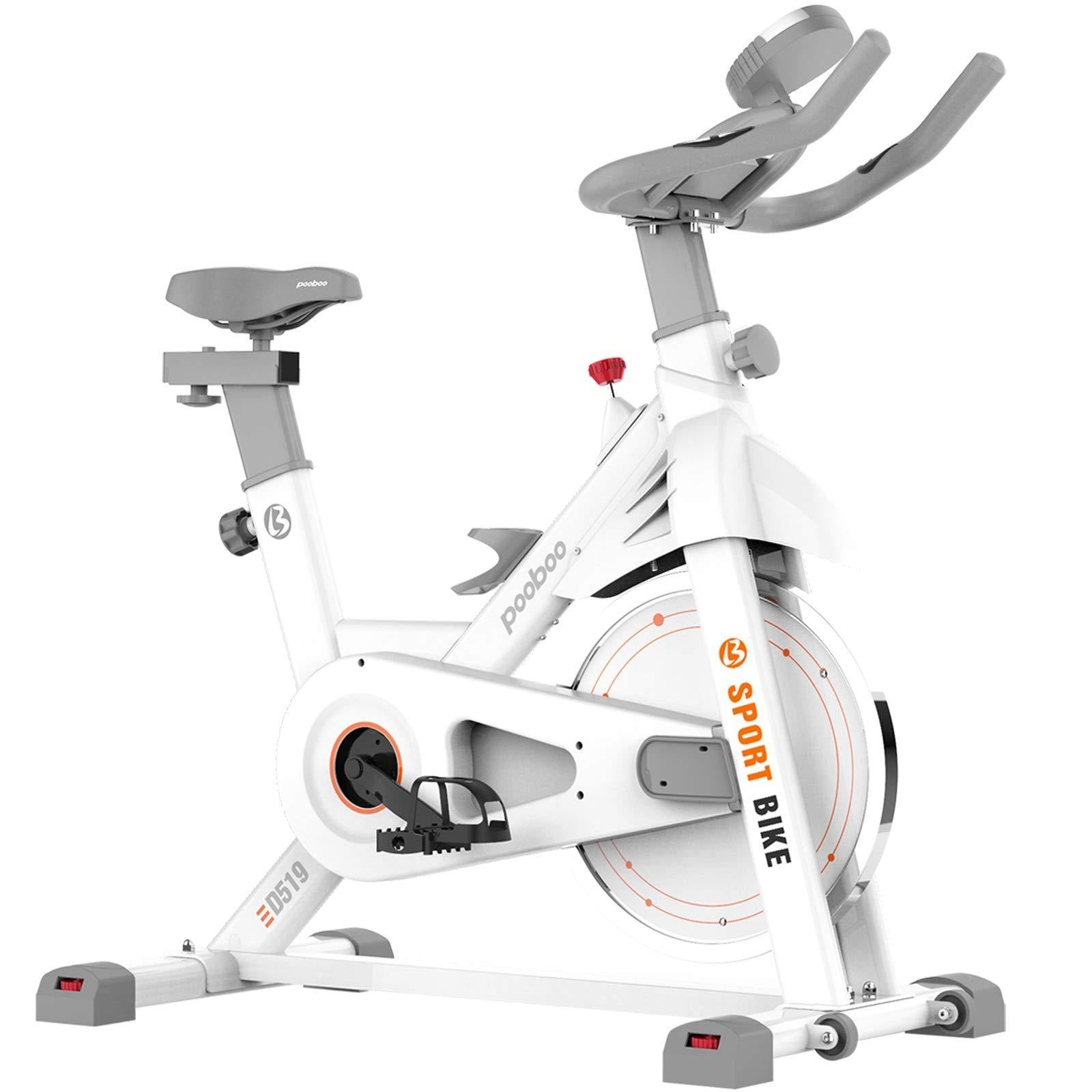 pooboo Indoor Exercise Bike Indoor Cycling Bike Stationary Bike Home Cardio Bike Training with Comfortable Seat Cushion, Tablet Holder and LCD Monitor - JOY2ESpree