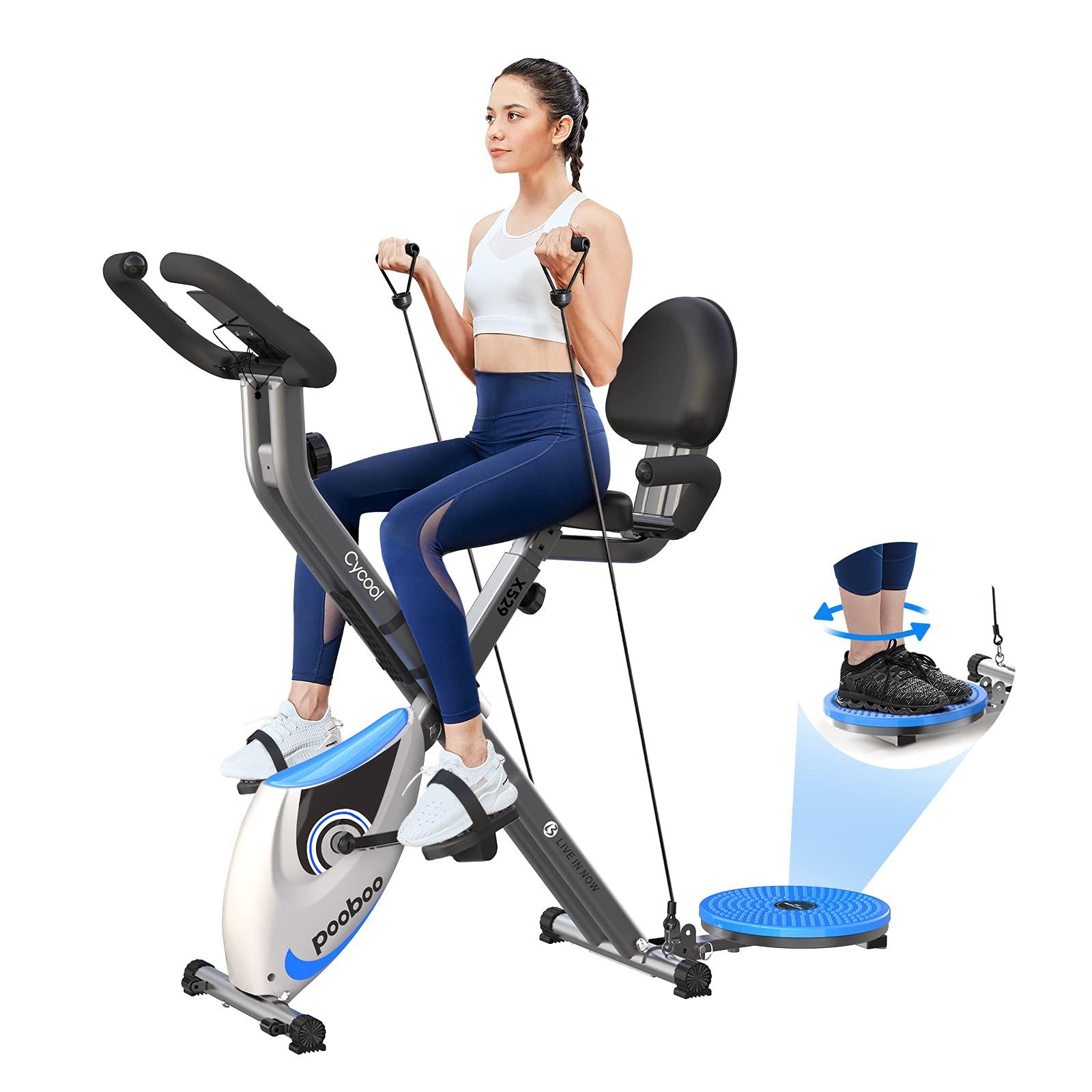 cycool Foldable Exercise Bike Magnetic Stationary Bikes Indoor Cardio Training Cycle - JOY2ESpree