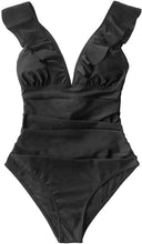 
                        
                          Muat gambar ke penampil Galeri, CUPSHE Women's V Neck One Piece Swimsuit Ruffled Lace Up Monokini
                        
                      