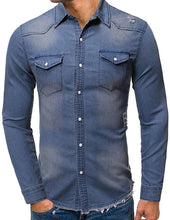 
                        
                          गैलरी व्यूवर में इमेज लोड करें, Cloudstyle Men's Regular Fit Button Down Casual Denim Shirts Long Sleeve Jean Shirts
                        
                      
