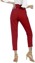 
                        
                          Load image into Gallery viewer, Freeprance Women's Pants Casual Trouser Paper Bag Pants Elastic Waist Slim Pockets
                        
                      