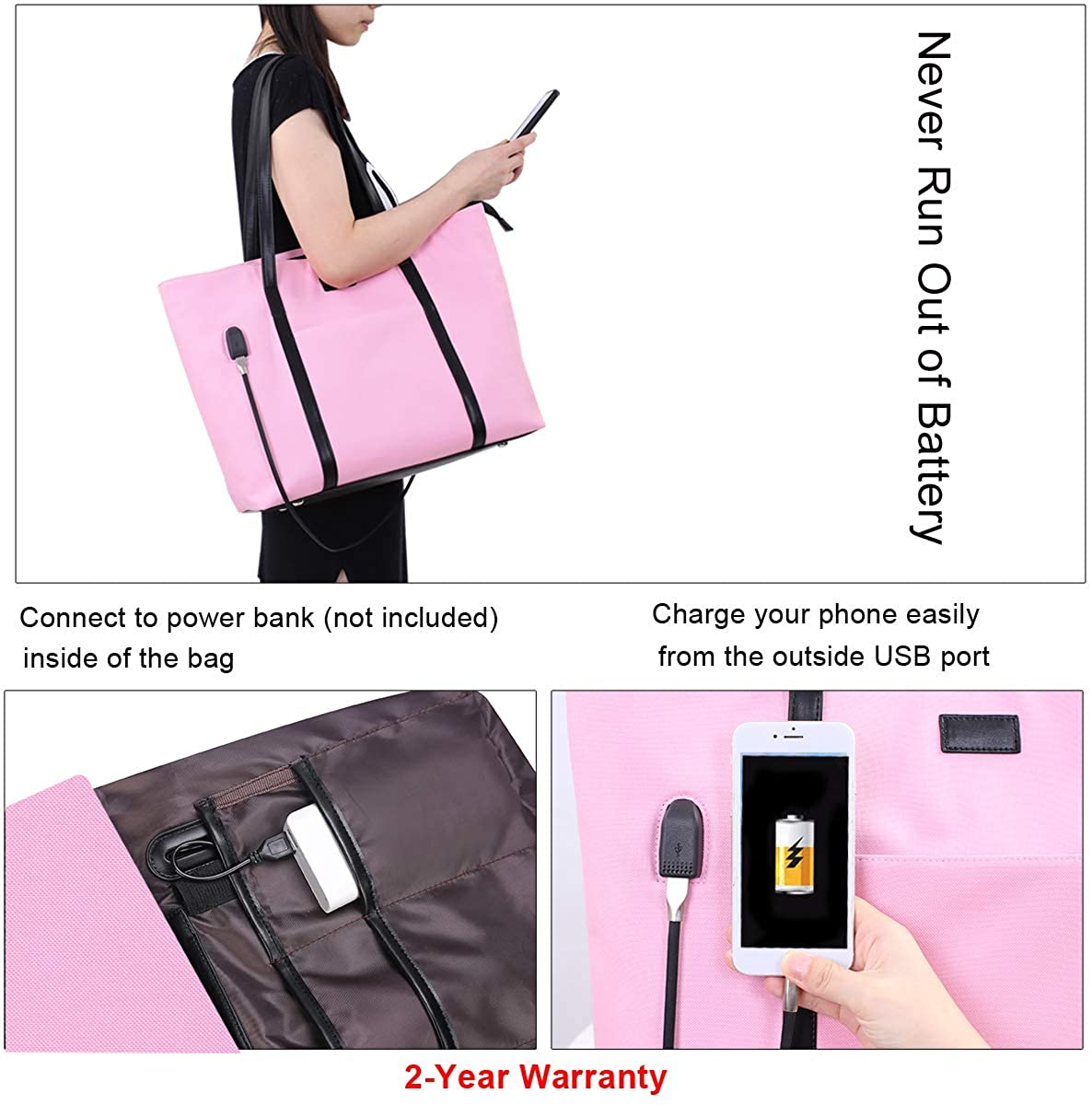 Laptop Tote Purse Large, Business Women Work Bag Teacher Tote Bag Many Pockets