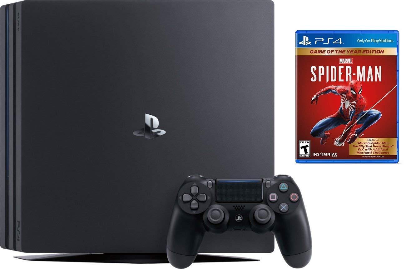 Sony PlayStation 4 Pro 1TB Console Bundle W / Marvel's Spider-Man: Game of The Year Edition | Blu-ray Disc Player | Wi-Fi | AMD Processor | HDMI Cable - JOY2ESpree