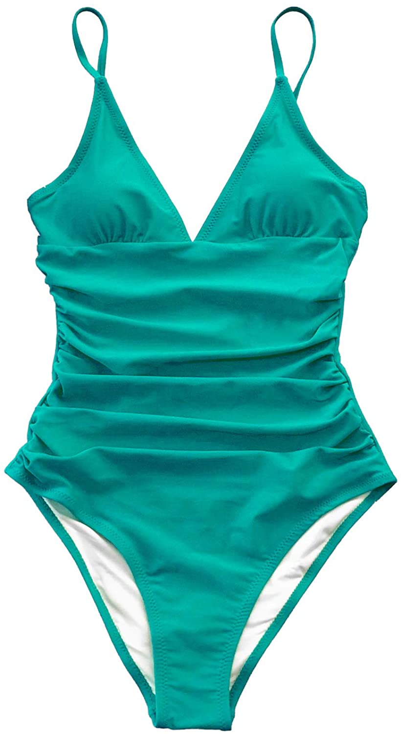 CUPSHE Women's One Piece Swimsuit Tummy Control V Neck Two Piece Bathing Suit