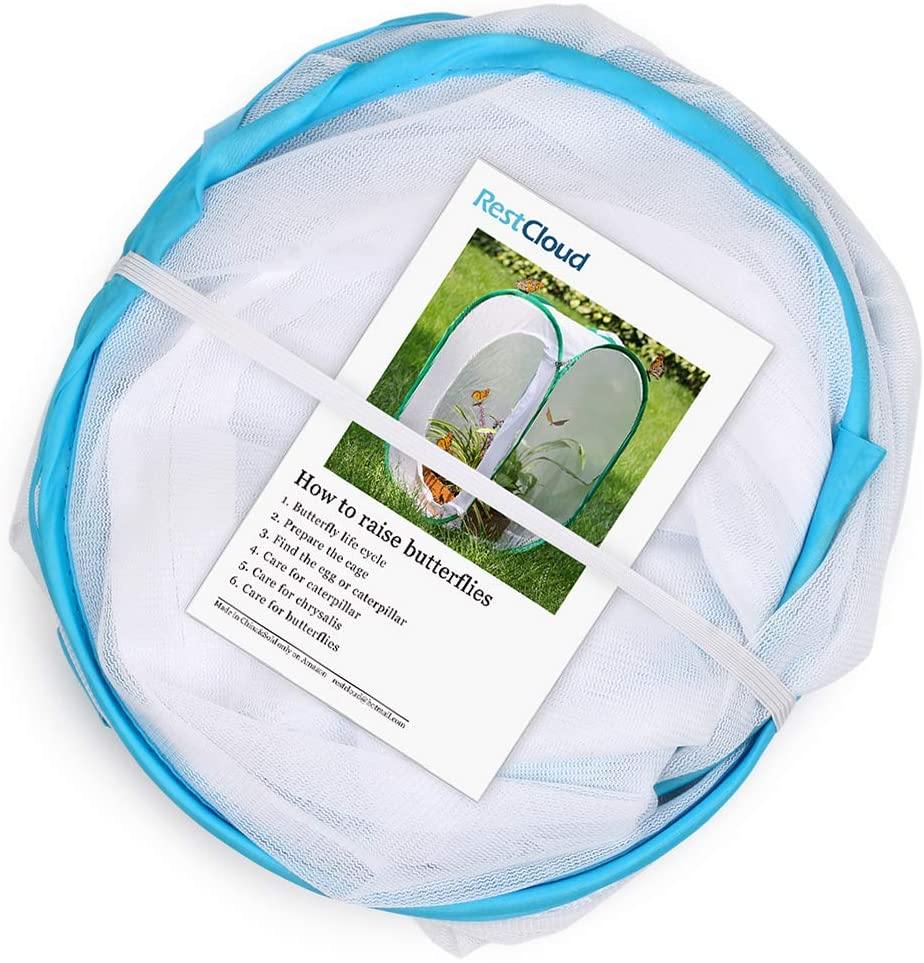 RESTCLOUD 36" Large Monarch Butterfly Habitat, Giant Collapsible Insect Mesh Cage Terrarium Pop-up 24 x 24 x 36 Inches - JOY2ESpree